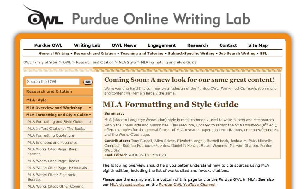 Website luyện viết tiếng anh The Purdue Writing Lab