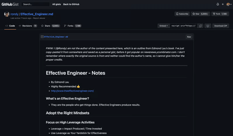 Effective Engineer Notes