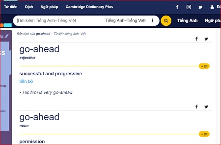 dịch tiếng Anh - Từ điển cambrige