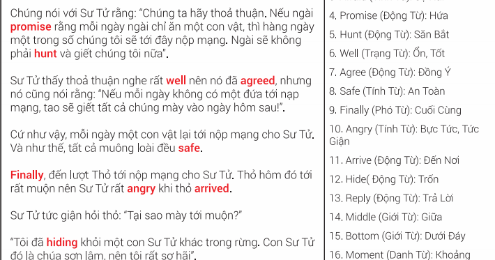 Học từ vựng tiếng Anh hiệu quả qua truyện chêm